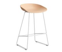 HAY About a Stool (AAS 38) - Pale Peach - Hvid Stål - 65cm