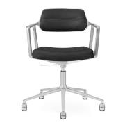 Vipp 453 Swivel+ Chair - Castors - Læder - Sort