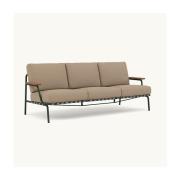 Muuto Settle Outdoor Sofa - 3 Pers. - Ribbed Weave 5 - Dark Green Stel