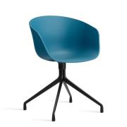 HAY About A Chair - AAC 20 - Sort Drejestel - Azure Blue