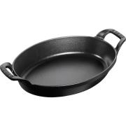 Staub La Cocotte Ovalt ovnfast fad 24cm. 1 liter, sort