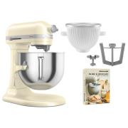 KitchenAid Artisan 5KSM70SHXE køkkenmaskine 6,6 liter + 5KSMICM Ice Cr...