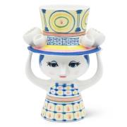 Bjørn Wiinblad Lady with hat vase 20,5 cm, blå