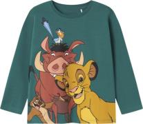 Name It Nmmjoost Lionking LS TOP WDI Str 92 - Antique Green Langærmede...