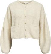 Object Objsaggia LO L/S Knit Cardigan 135 Kvinde White Sand/melange Sw...