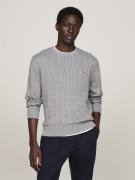 Tommy Hilfiger Classic Cotton Cable Crew Neck Mand Medium Grey Heather...