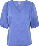 Culture Cuantoinett SS Blouse Kvinde Dazzling Blue Kortærmede Bluser S...