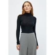 Minus Mscally Roll Neck Long Sleeve Top Kvinde Black Kortærmede T-shir...