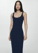 MANGO Mididress With Straps Kvinde Navy Midi Kjoler Str L - hos Magasi...