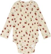 PETIT PIAO Body L/S Printed Str 56 cm - Apple Aop Langærmede Bodies Bo...