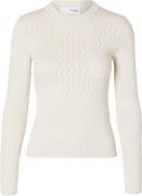 Selected Femme Slfcabala LS Knit Oneck Kvinde Birch Sweaters Tight Fit...