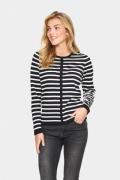 Saint Tropez Milasz Striped Cardigan Kvinde Black Mila Stripe Cardigan...