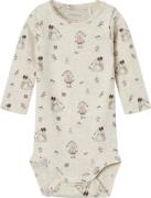 Name It Nbfrabbit M LS Body Str 56 - Peyote Melange Langærmede Bodies ...