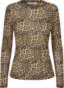 Lollys Laundry Iriell Blouse LS Kvinde Leopard Print Toppe Slim Fit St...