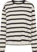 esmé studios Essigne LS Striped Top Gots Kvinde Pristine Langærmede T-...