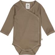 Müsli by Green Cotton Rib l/s Body Str 44 - Walnut Langærmede Bodies B...