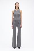 REMAIN Rib Knit Pants Kvinde Granite Gray Bukser Med Lige Ben Str 40 -...