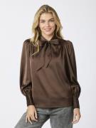 Neo Noir Jaz Bow Blouse Kvinde Brown Langærmede Bluser Str 40 - hos Ma...