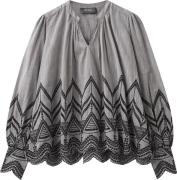 Mos Mosh Mmgill Emb Blouse Kvinde Rain Drum Langærmede Bluser Str L - ...