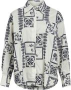 Object Objdicte L/S LO Shirt CC1 AW Kvinde White Sand/sky Captain Embr...