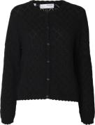 Selected Femme Slfsofia LS Structure Knit Cardigan Kvinde Sort Cardiga...