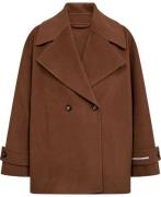 Marella Idolo Doublebreasted Pea Coat - 100% Pure Wool Kvinde Tobacco ...