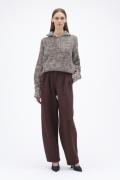 REMAIN Soft Cocoon Pants Kvinde Chocolate Plum (Brown) Bukser Med Bred...