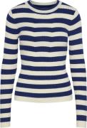 Pieces Pccrista LS Oneck Knit Noos BC Kvinde Bellwether Blue/wide Birc...