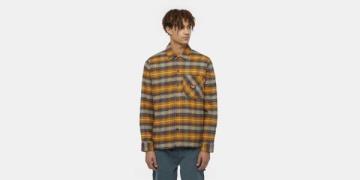 Dickies Forest Check Shirt Inca Gold Mand Inca Gold Langærmede Skjorte...