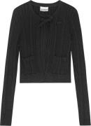 Ganni Light Viscose Rib Cardigan Kvinde Black Cardigans Str S - hos Ma...