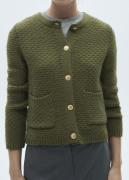 MANGO Knitted Jacket. - Cuna Kvinde Beige - Khaki Cardigans Str L - ho...