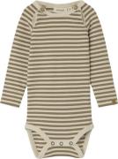 Lil' Atelier Nbmgeo ASO LS Slim Body LIL Str 68 - Birch Langærmede Bod...