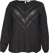 Kaffe Curve Kcelina Blouse Kvinde Black Deep Skjorter Str 46 - hos Mag...