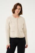 Kaffe Kaellery Knit Cardigan Kvinde Feather Grey/ Chalk Structure Card...