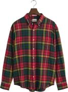 Gant REL Twill Tartan Shirt Mand Bright Red Langærmede Skjorter Str L ...