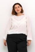 Kaffe Curve Kcelina Blouse Kvinde Chalk Skjorter Str 46 - hos Magasin