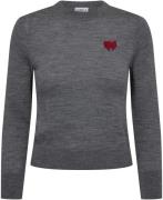 Marella Murena Pullover 100% Wool Kvinde Melange Grey Sweaters Str L -...