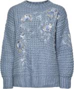 YAS Yasfinda LS Knit Pullover Kvinde Dusty Blue Sweaters Str L - hos M...