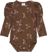 Müsli by Green Cotton Flora Puff l/s Body Str 92 - Bark/ Cabernet/ Nig...