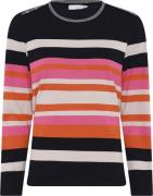 Micha Bbjumper_Bbautumnviscstripekni Kvinde Navy/orang Sweaters Str S ...