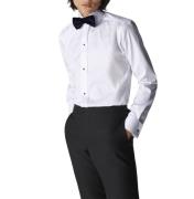 ETON White Striped Satin Tuxedo Shirt Slim Fit Mand Hvid Langærmede Sk...