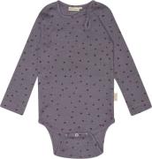 PETIT PIAO Body L/S Modal Dot Str 86 cm - Dusty Violet Dot Langærmede ...