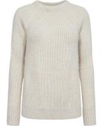 Montego Plated Rib Ragla Kvinde Oatmeal Sweaters Str 40 - hos Magasin