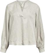 Object Objjohnson RE L/S Vneck TOP Noos Kvinde Silver Gray/col Toppe S...