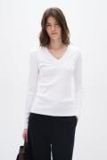 InWear Dagnaiw Vneck LS Kvinde Pure White Langærmede T-shirts Slim Fit...