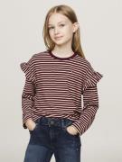 Tommy Hilfiger Stripe TEE LS Str 8 - Deep Rouge Stripe Langærmede T-sh...