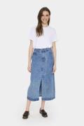 Saint Tropez Gabisz Denim Skirt Kvinde Lyseblå Midi Nederdele Regular ...