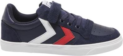 Hummel Slimmer Stadil Leather LOW JR Blå Sneakers Str 29 - hos Magasin