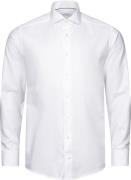 ETON Contemporary Fit White Melange Semi Solid Fine Twill Shirt Mand H...