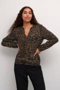 Kaffe Kaditte Blouse Kvinde Major Brown/black Leopard Langærmede Bluse...